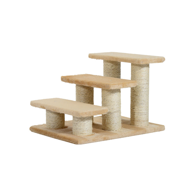 Crème hondentrap met 3 treden 45x35x34 cm – Ideaal voor kleine honden en katten
