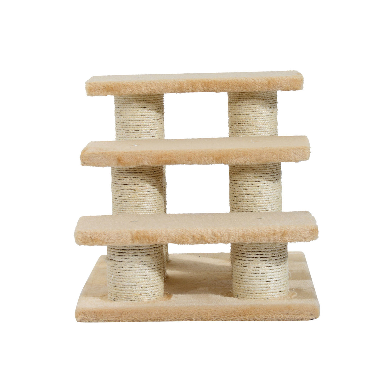 Crème hondentrap met 3 treden 45x35x34 cm – Ideaal voor kleine honden en katten