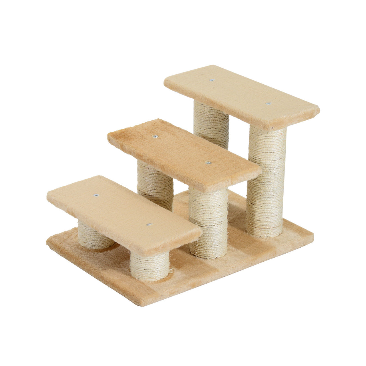 Crème hondentrap met 3 treden 45x35x34 cm – Ideaal voor kleine honden en katten