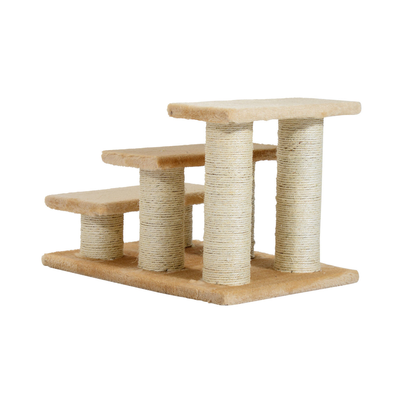 Crème hondentrap met 3 treden 45x35x34 cm – Ideaal voor kleine honden en katten