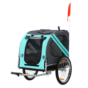 Grijs groene hondenfietskar 130x73x94 cm – Comfortabel en veilig mee op pad met je hond met stevig frame en ventilatiepanelen