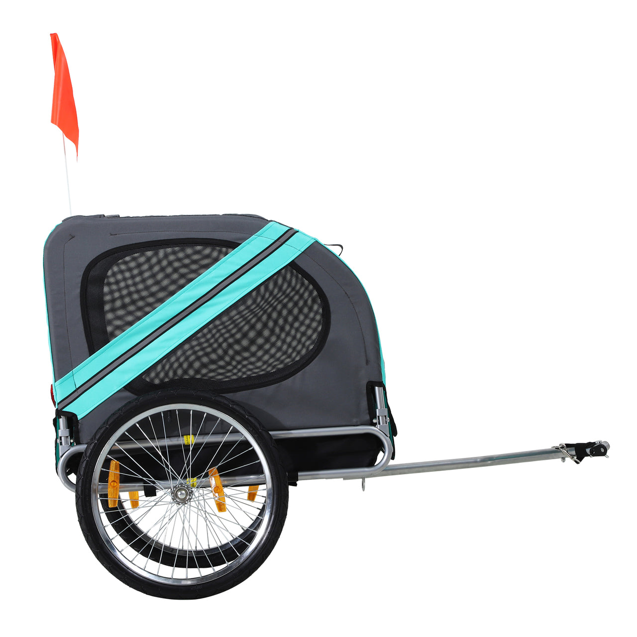 Grijs groene hondenfietskar 130x73x94 cm – Comfortabel en veilig mee op pad met je hond