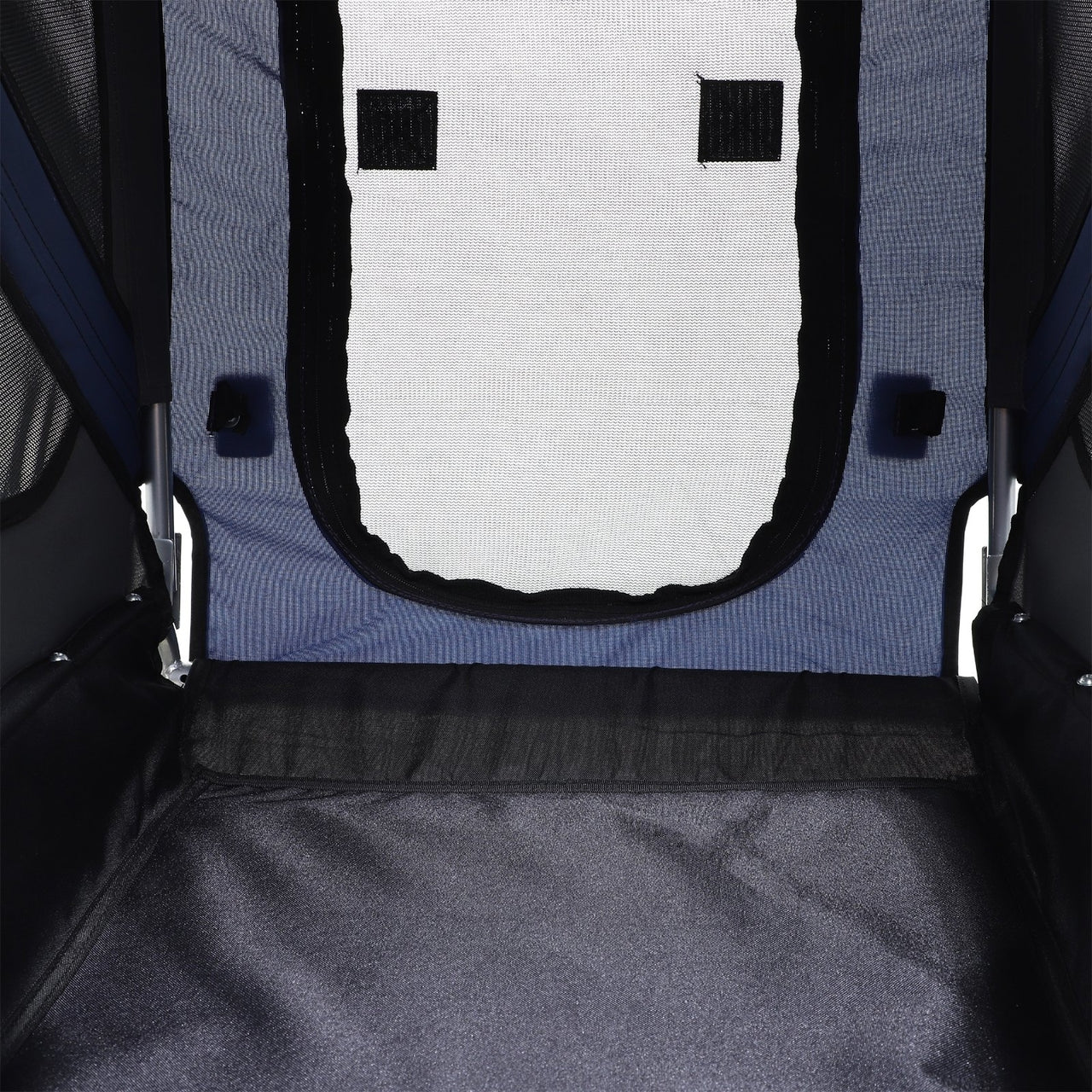 Hondenfietskar grijs blauw 130x73x94 cm – Fietskar met zichtvensters en veilige constructie