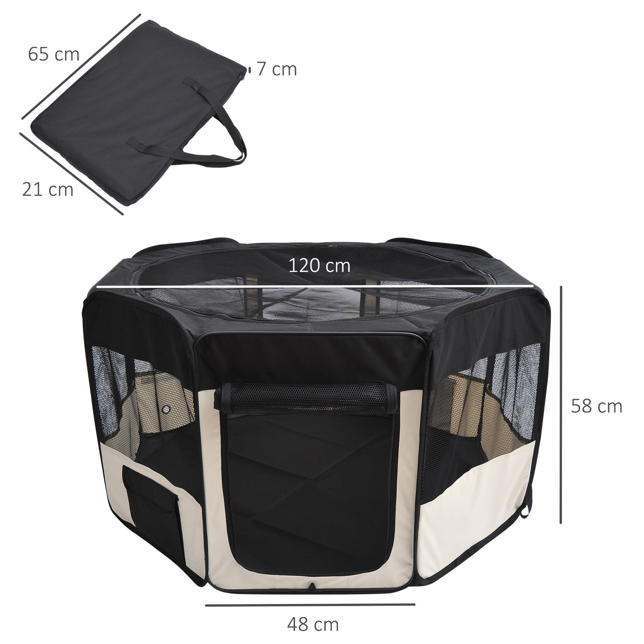 Veilige hondenren Ø120 x H58 cm – Puppyren voor binnen en buiten gebruik