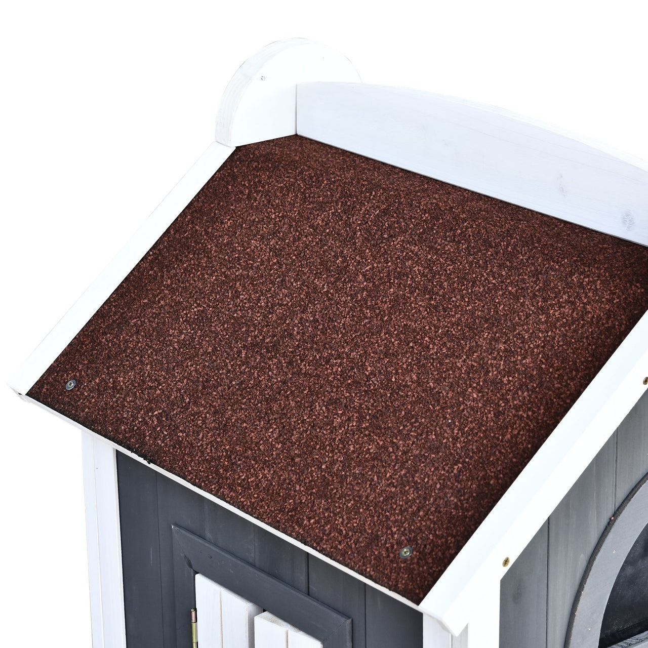 Grijze kattenvilla met terras 109x55x59 cm – Ruim kattenhuis voor ontspanning en avontuur