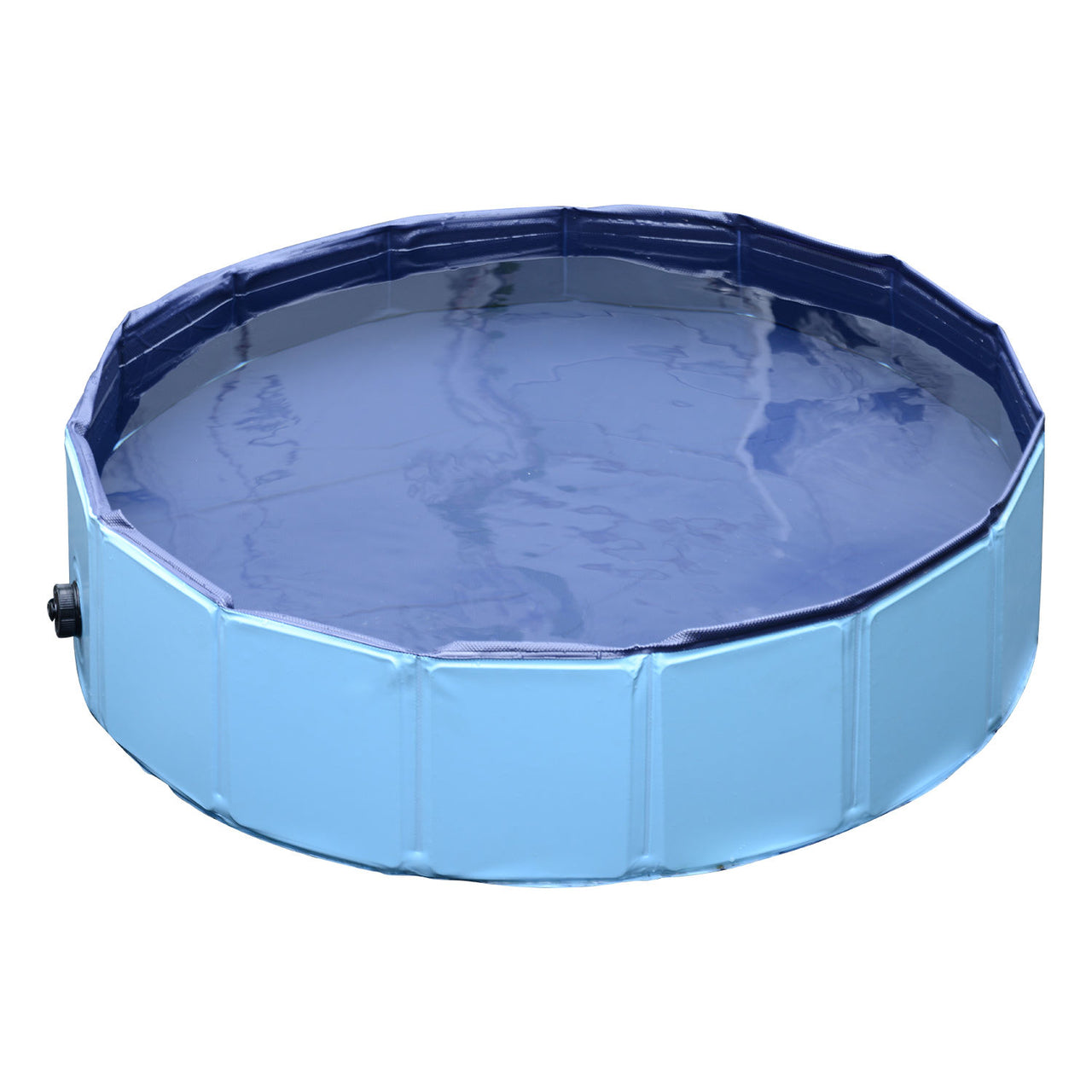 Opvouwbaar blauw hondenzwembad – Ø 120 x 30 cm, ideaal voor warme dagen