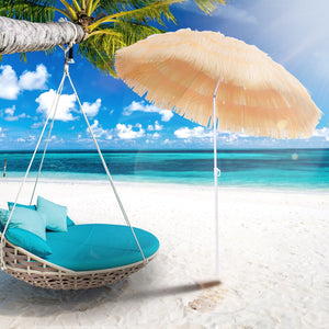 Tropische strandparasol Hawaii – knikbaar, ø160 cm, UV-bescherming met waterafstotende stof ideaal voor zonnige stranddagen