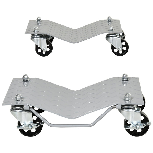 Set van 2 grijze metalen automovers – 450 kg draagvermogen per stuk