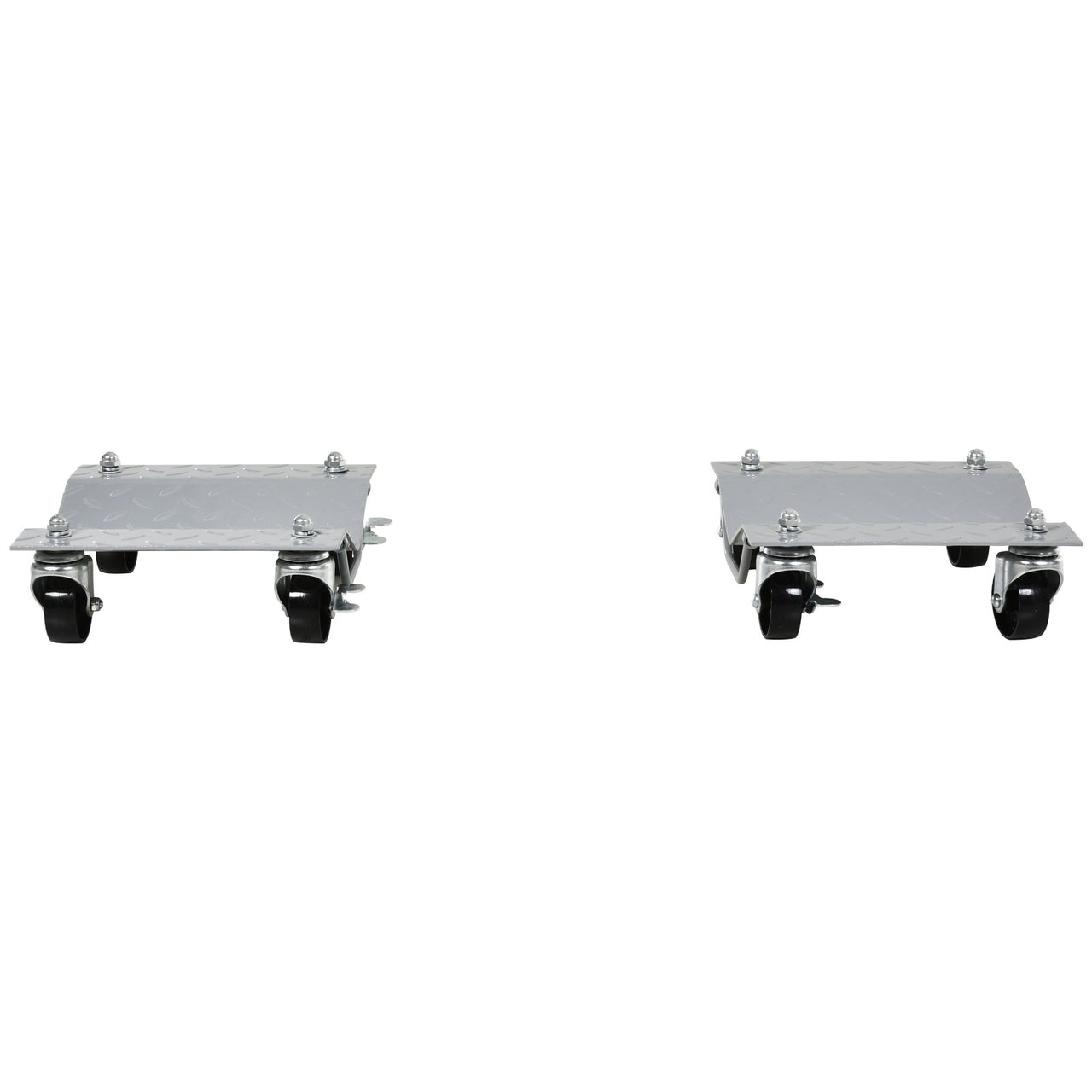 Set van 2 grijze metalen automovers – 450 kg draagvermogen per stuk