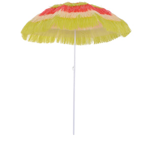 Kantelbare Hawaii strandparasol – kleurrijk ø160 × 190 cm met metalen frame en waterafstotende polyester stof voor strandplezier