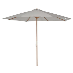 Stijlvolle houten tuinparasol – grijs, 3 x 2,5 m met verstelbare kantelfunctie voor flexibele zonbescherming buiten