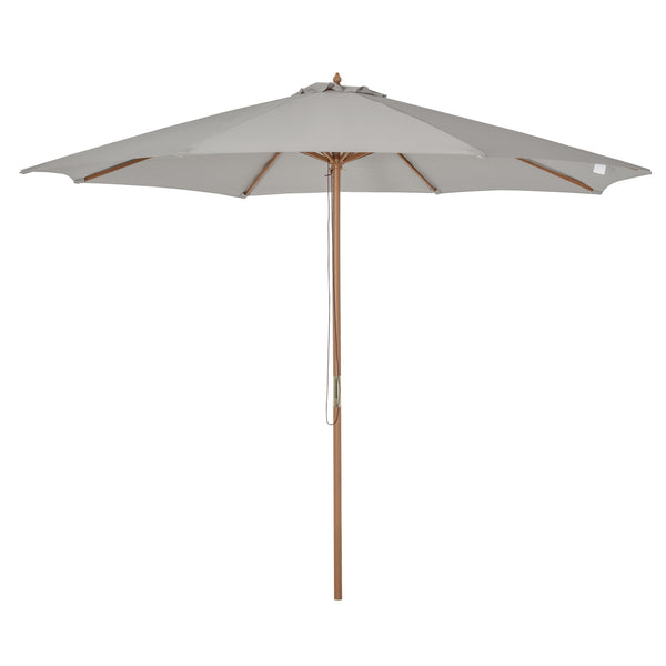 Stijlvolle houten tuinparasol – grijs, 3 x 2,5 m met verstelbare kantelfunctie