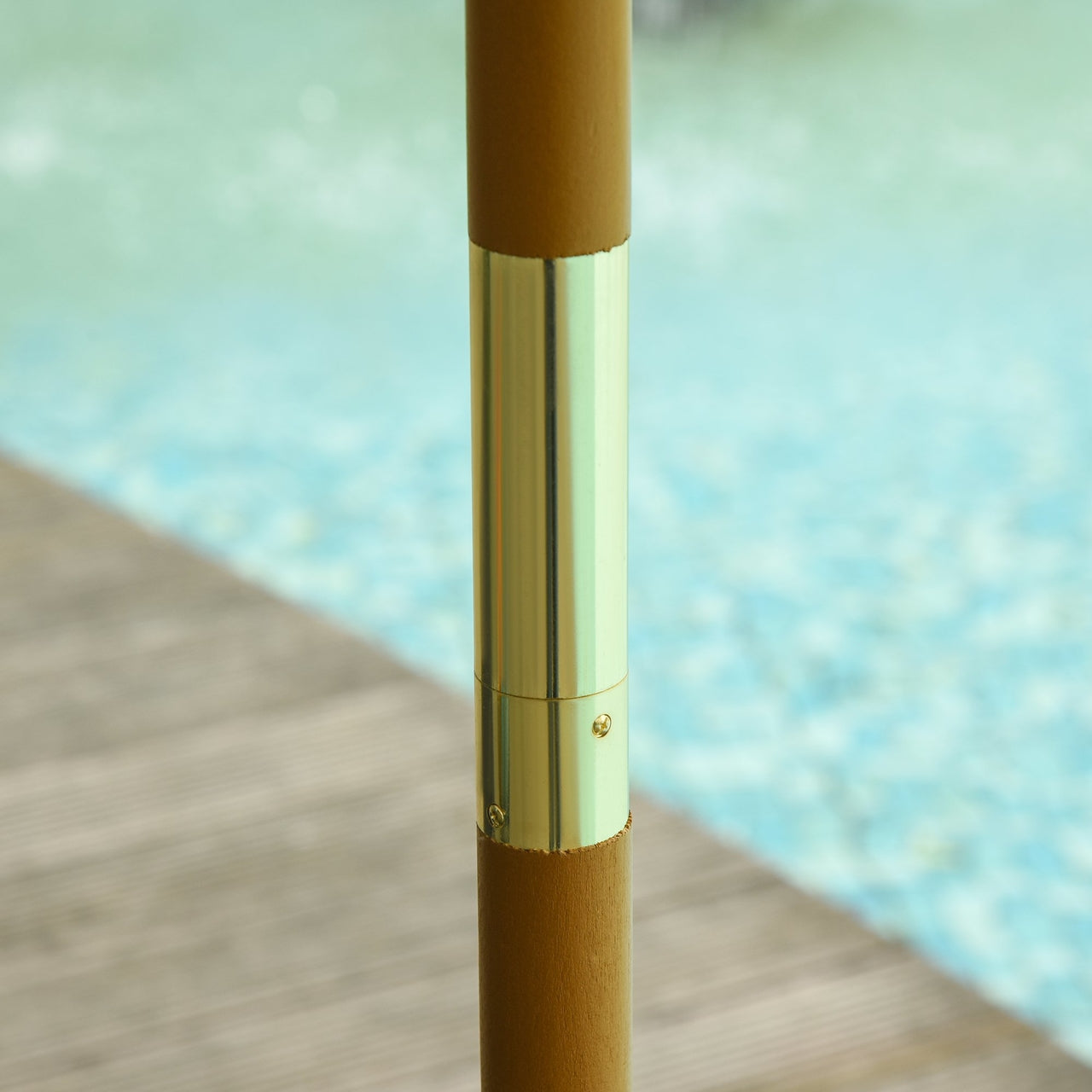 Stijlvolle houten tuinparasol – grijs, 3 x 2,5 m met verstelbare kantelfunctie