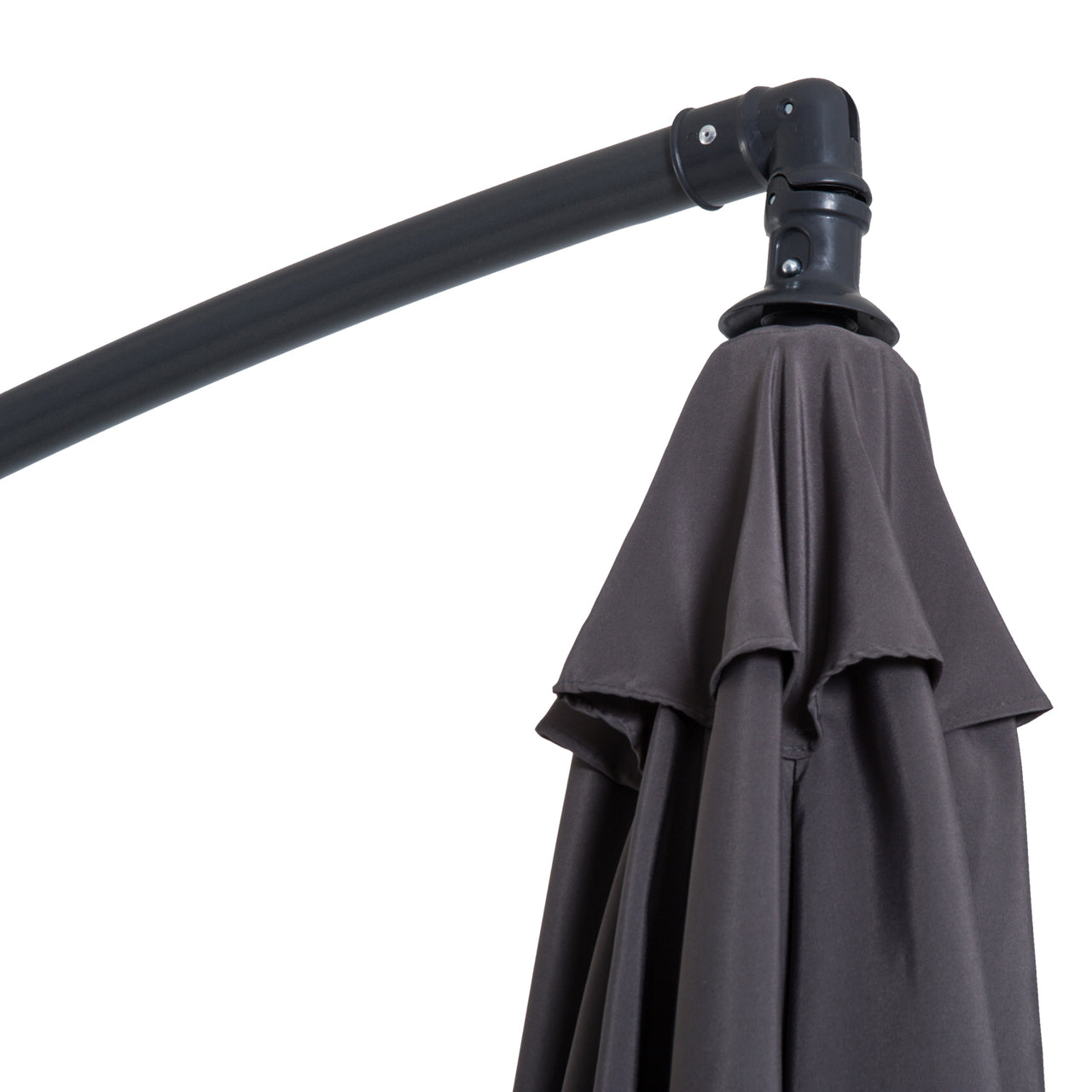 Robuuste grijze zweefparasol – ø3 x 2,5 m met handslinger en waterafstotend doek