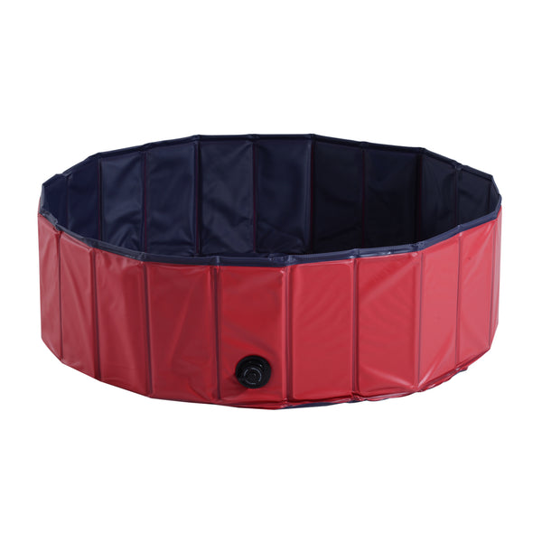 Opvouwbaar hondenzwembad honden speelgoed Ø100 x 30 cm rood