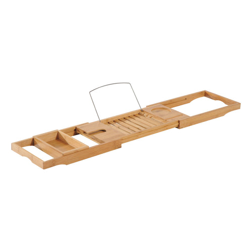 Verstelbare Bamboe Badplank met Houder – 75–109 cm