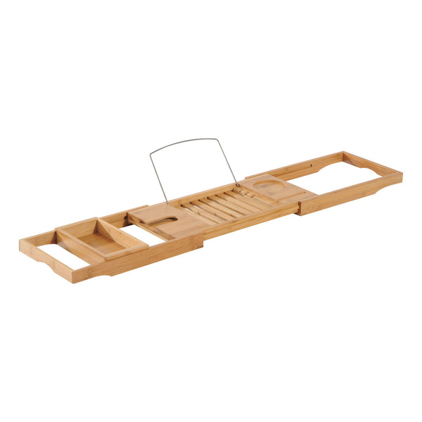Verstelbare Bamboe Badplank met Houder – 75–109 cm