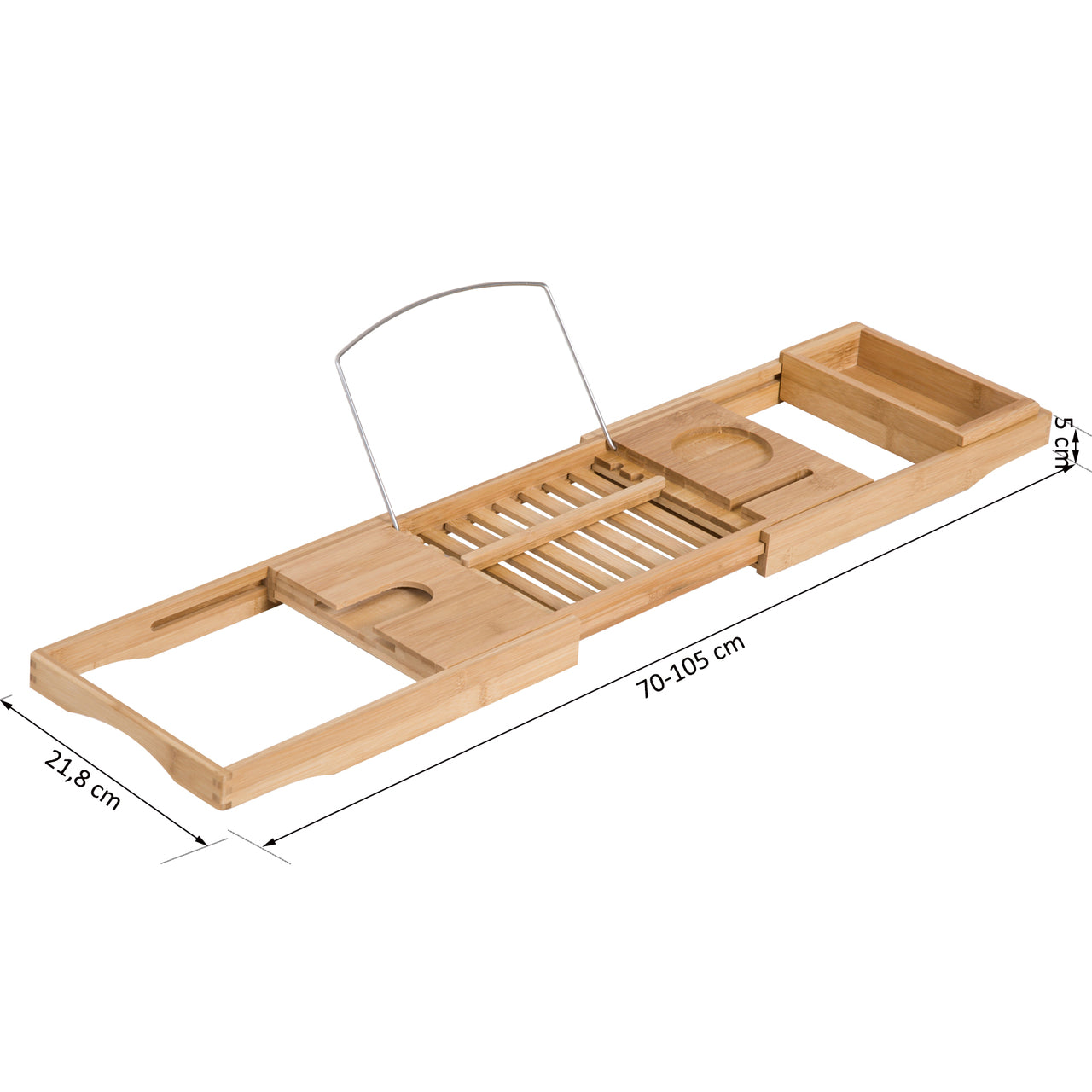 Verstelbare Bamboe Badplank met Houder – 75–109 cm