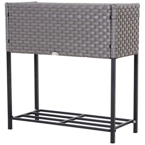 Verhoogde plantentafel en plantenbak – grijs, 70x30x72 cm, duurzaam ontwerp voor comfortabel en stijlvol tuinieren binnenshuis en op balkon