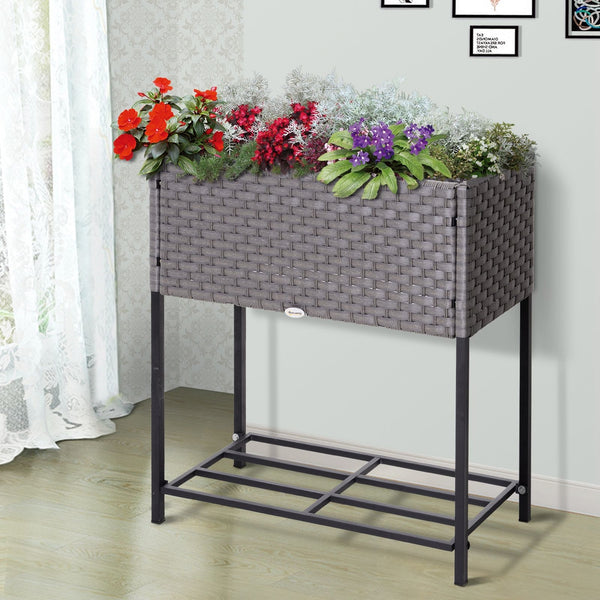 Verhoogde plantentafel en plantenbak – grijs, 70x30x72 cm voor gemakkelijk tuinieren