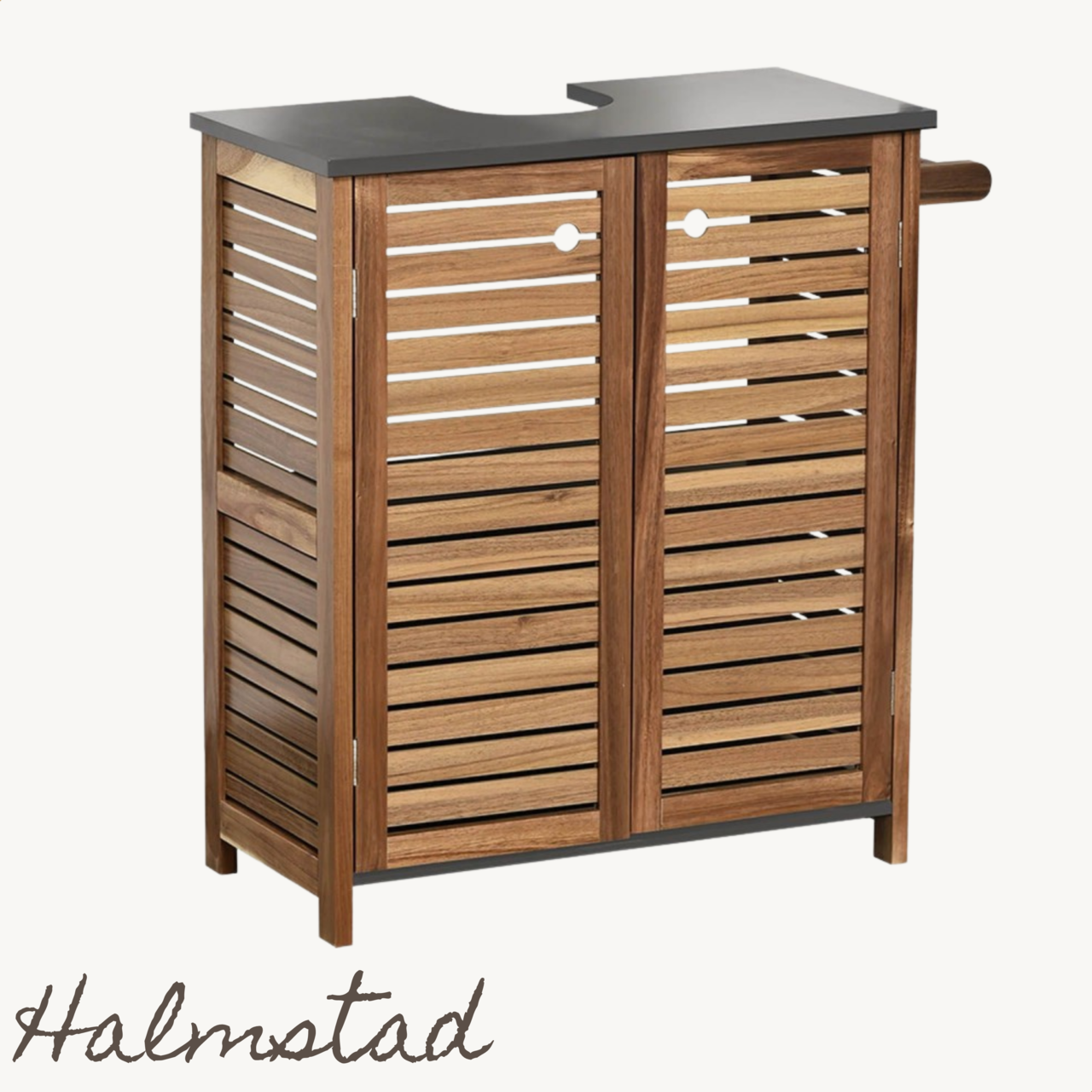 Duurzame wastafelonderkast van acacia hout – 70x66x30 cm met ruime opbergruimte