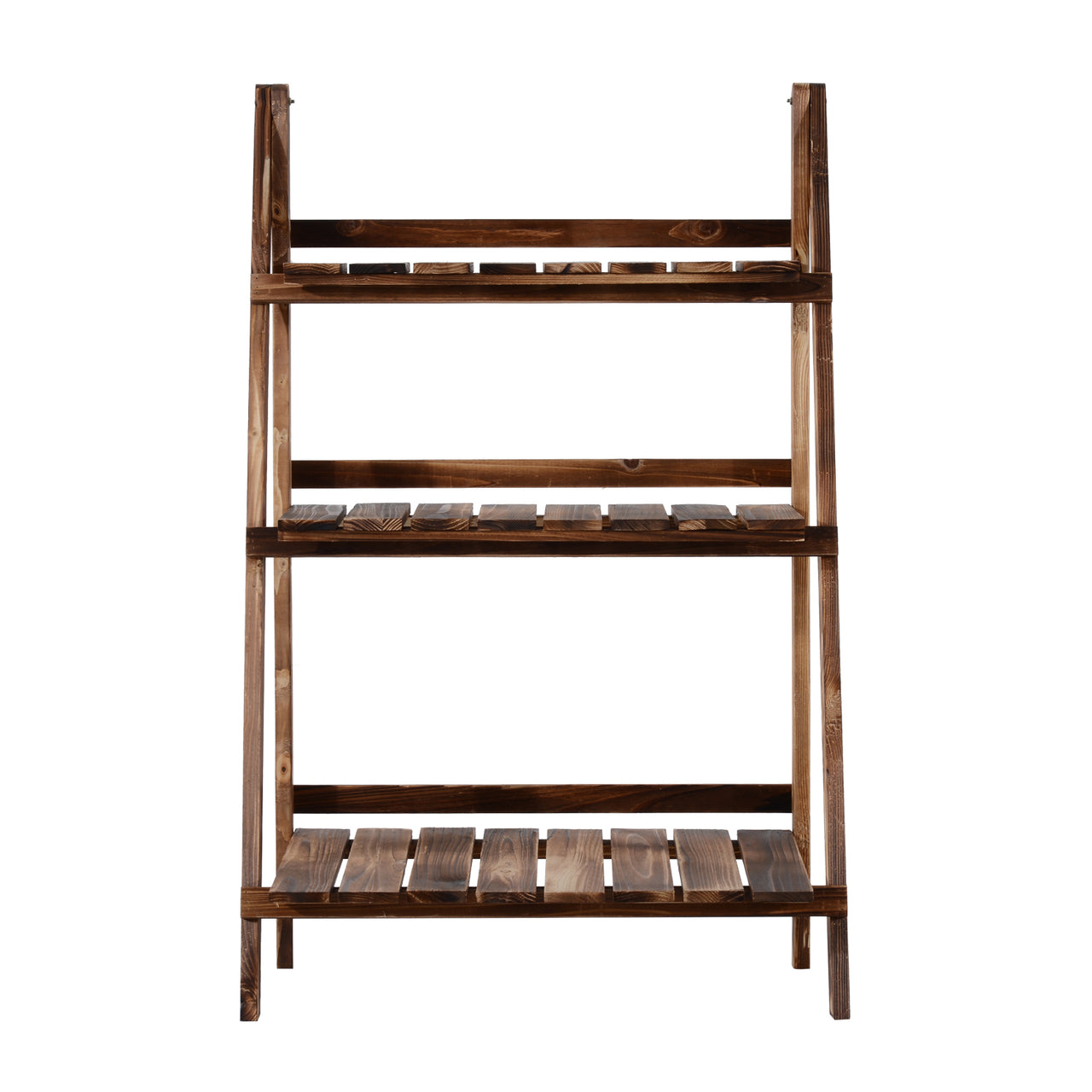 Stevig houten plantenrek met 3 treden – 60x37x93 cm voor perfecte plantpresentatie