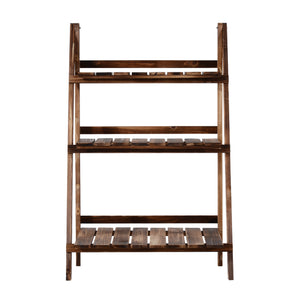 Stevig houten plantenrek met 3 treden – 60x37x93 cm voor perfecte plantpresentatie, robuust en stijlvol voor binnen en buiten gebruik