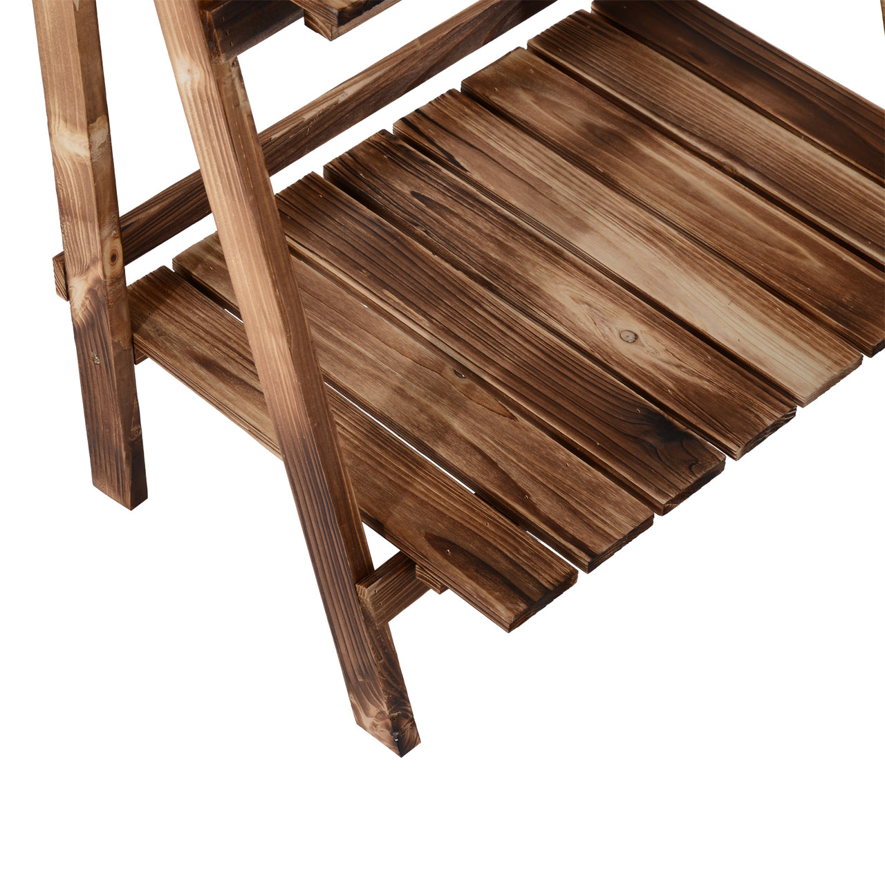Stevig houten plantenrek met 3 treden – 60x37x93 cm voor perfecte plantpresentatie