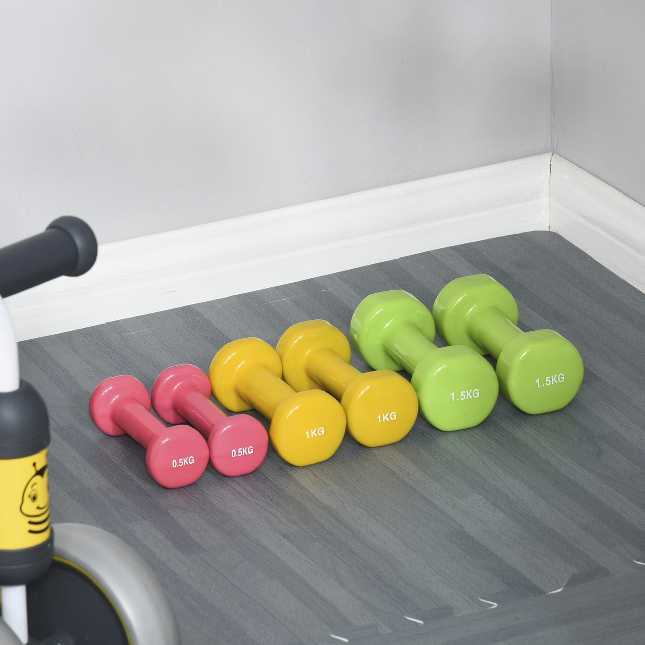 Complete dumbbell set met 6 gewichten en handige koffer voor aerobics en training