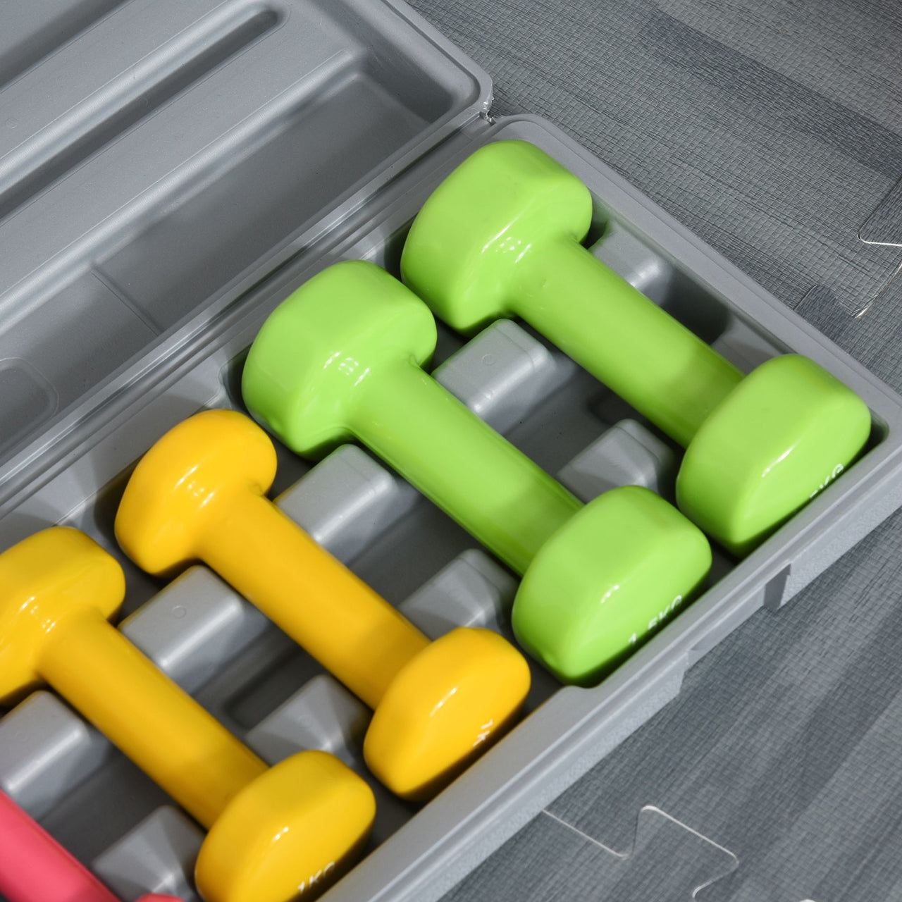 Complete dumbbell set met 6 gewichten en handige koffer voor aerobics en training