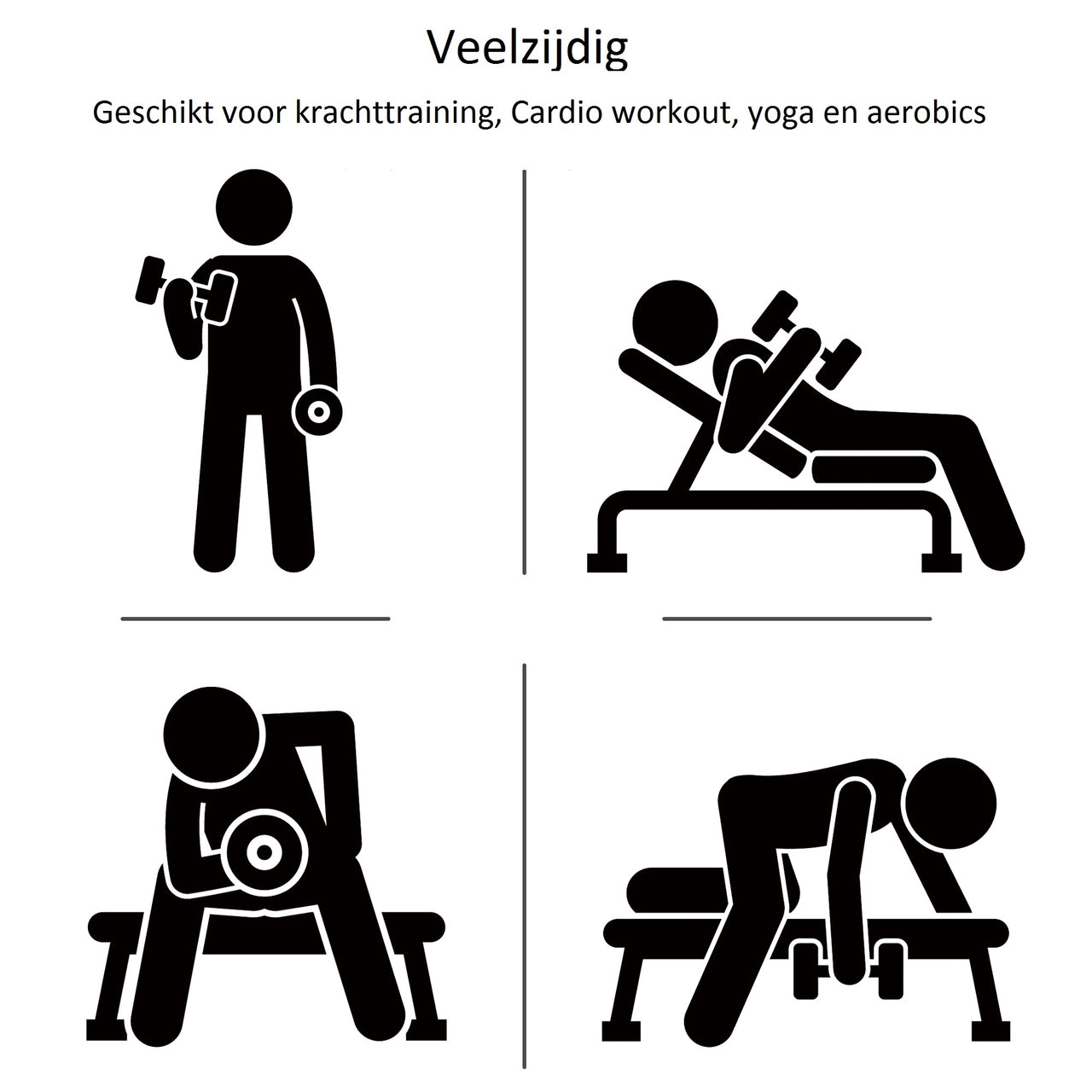 Complete dumbbell set met 6 gewichten en handige koffer voor aerobics en training