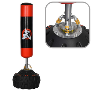 Staande bokszak Ø60 x 180 cm – Realistische boksdummy met schokabsorberende basis voor intensieve training thuis
