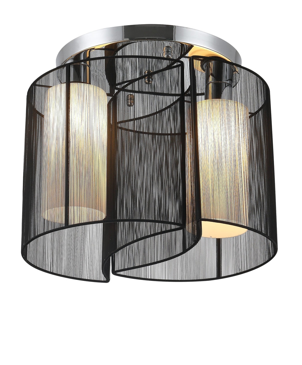 Moderne zwarte plafondlamp met 2 lichtpunten – ø47,5 x 33 cm, E27 fitting