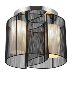 Moderne zwarte plafondlamp met 2 lichtpunten – ø47,5 x 33 cm, E27 fitting met artistiek en stijlvol design voor elk interieur