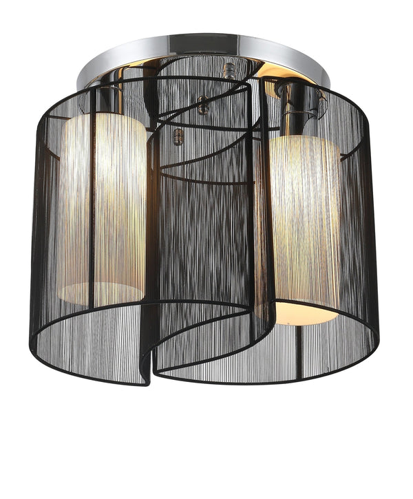 Moderne zwarte plafondlamp met 2 lichtpunten – ø47,5 x 33 cm, E27 fitting