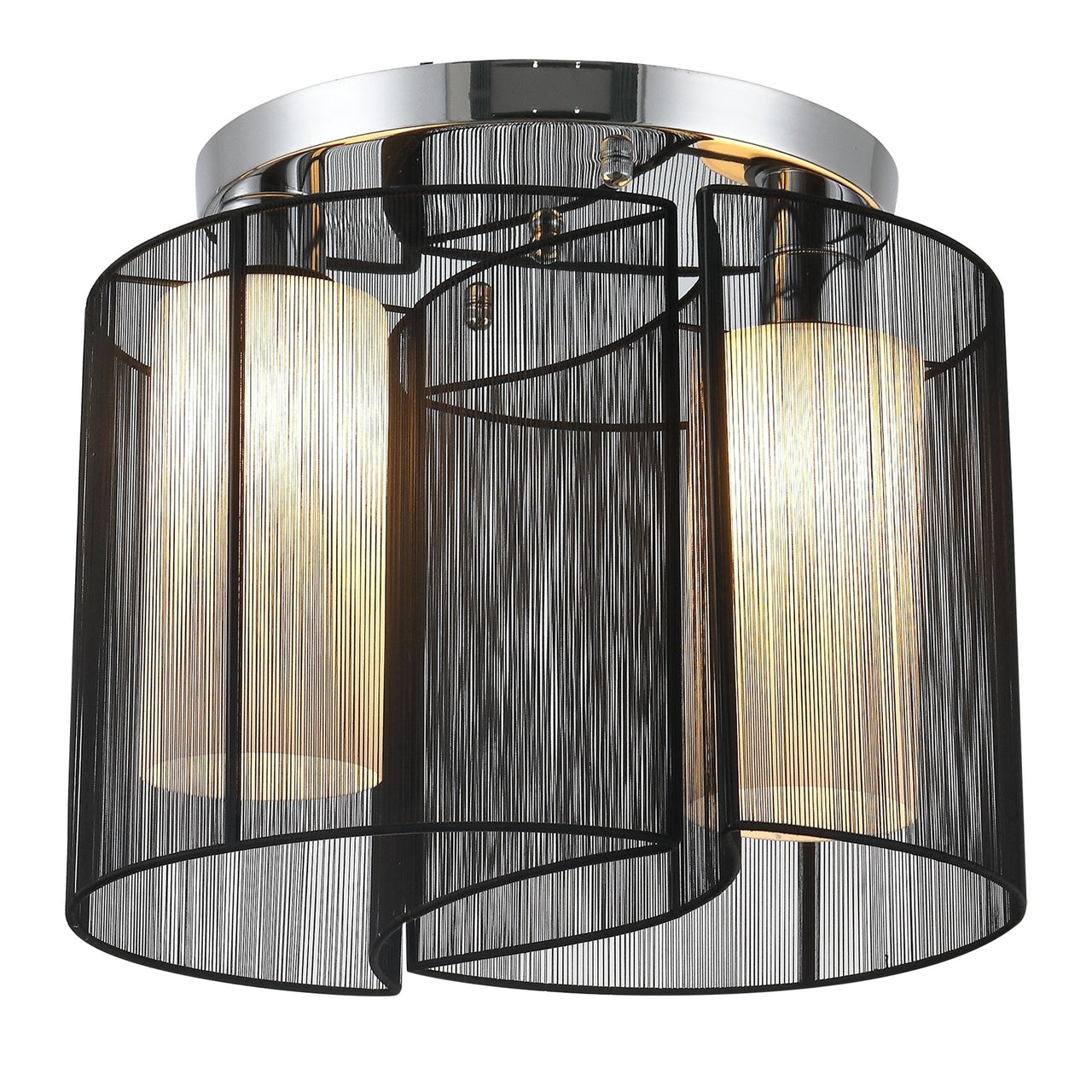 Moderne zwarte plafondlamp met 2 lichtpunten – ø47,5 x 33 cm, E27 fitting