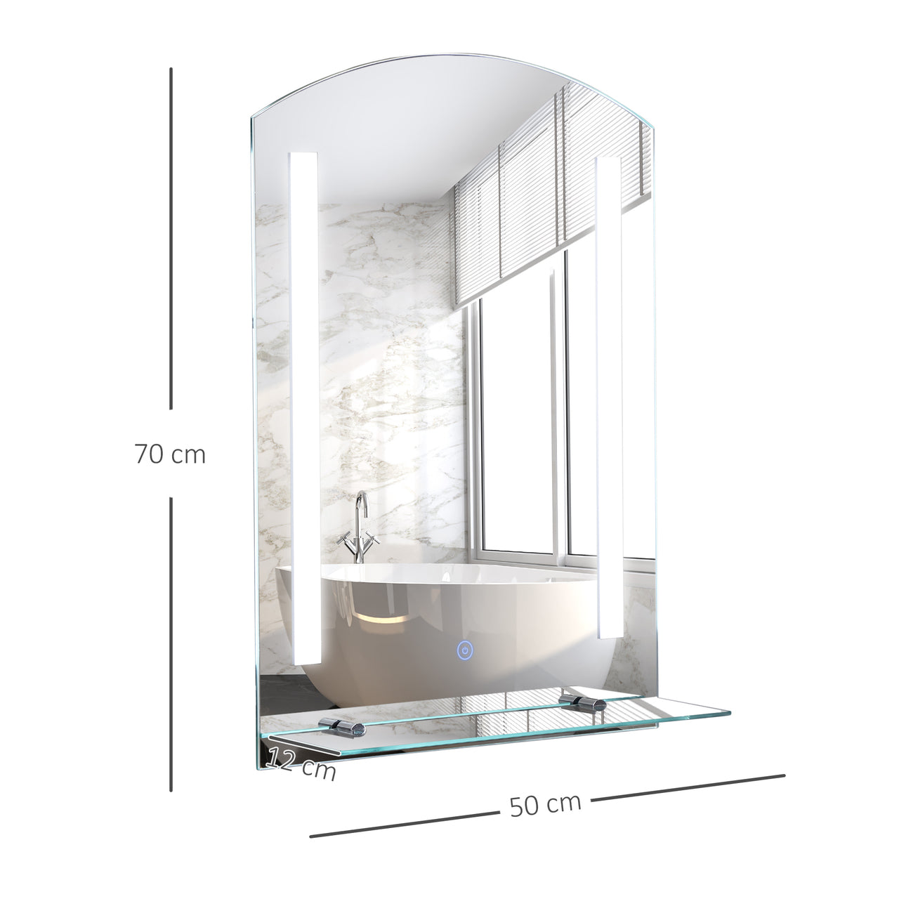 Moderne badkamerspiegel met spiegelkast en LED verlichting – 50x4x70 cm