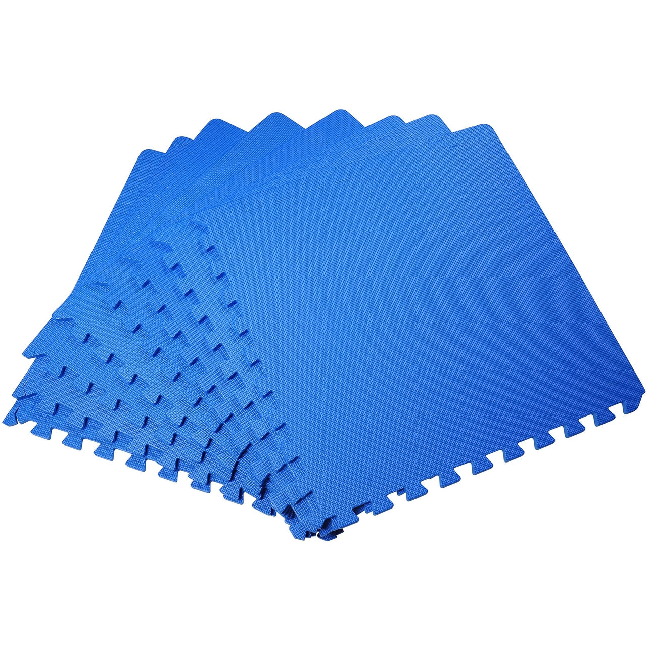 Zachte kruipmat van EVA foam – 8-delige puzzelmat 120x240 cm in blauw