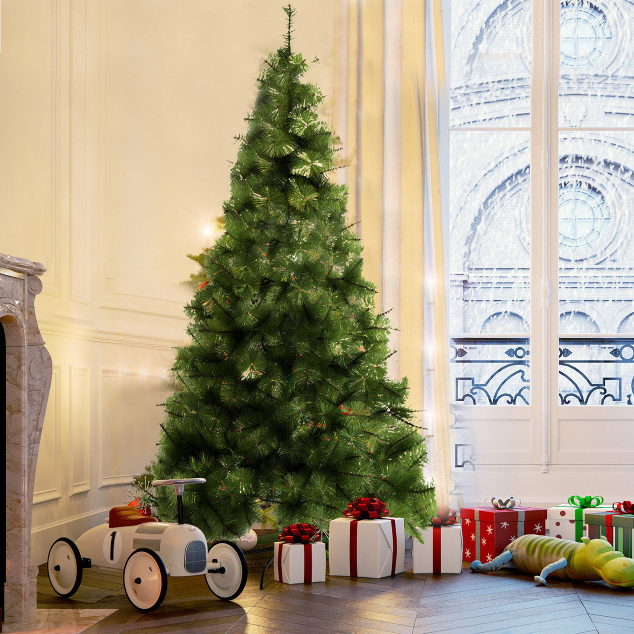 Kunstkerstboom 210 x 90 cm – Klassiek model voor sfeervolle kerst