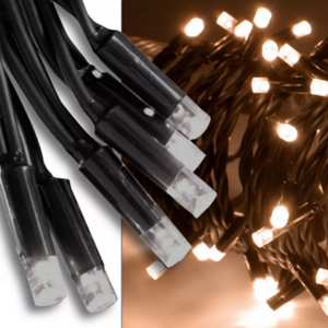 Ijspegelverlichting 3 meter met 90 LED’s – warm wit lichtgordijn voor buiten close-up van LED’s en verlichtingssnoer