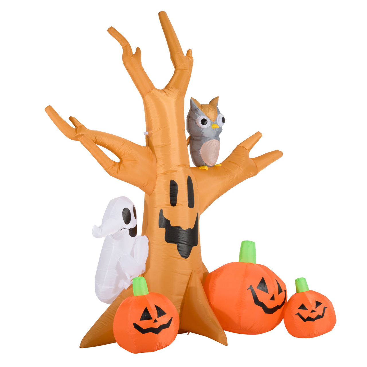 Halloween decoratie pompoen boom met verlichting opblaasbaar 240 cm