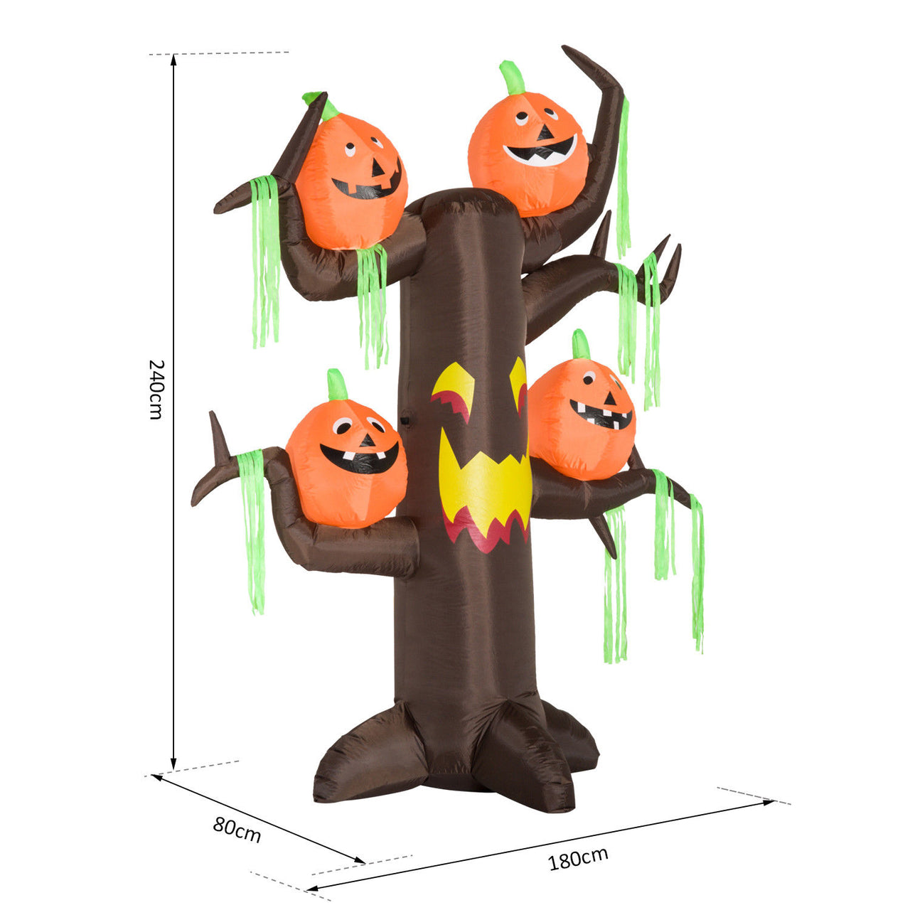 Halloween decoratie pompoen Halloween boom met sfeerverlichting 240 cm