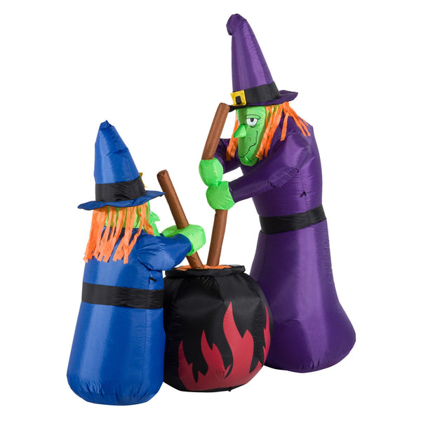 Halloween decoratie opblaasbare heksen ketel met verlichting 180 cm