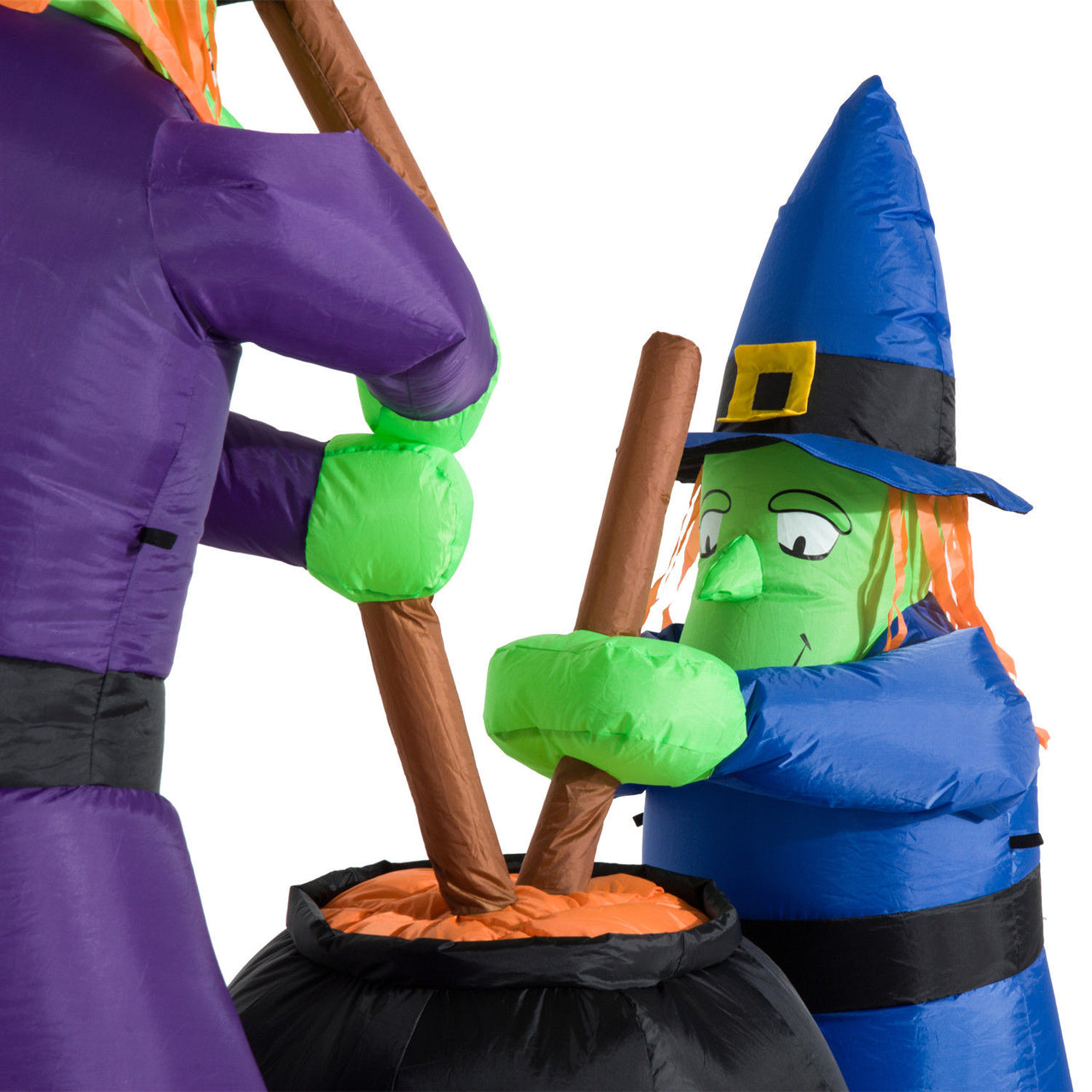 Halloween decoratie opblaasbare heksen ketel met verlichting 180 cm
