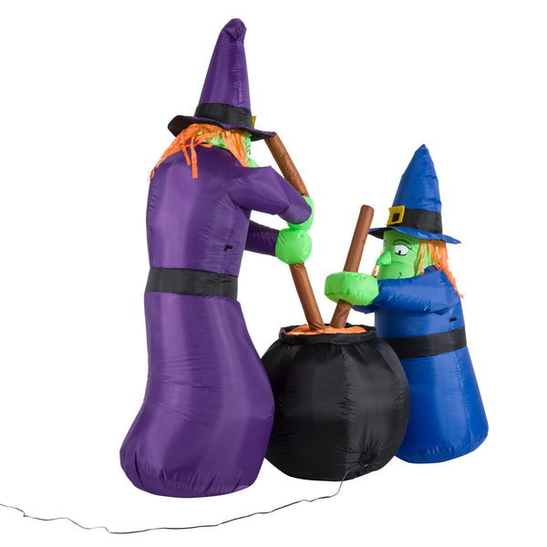 Halloween decoratie opblaasbare heksen ketel met verlichting 180 cm