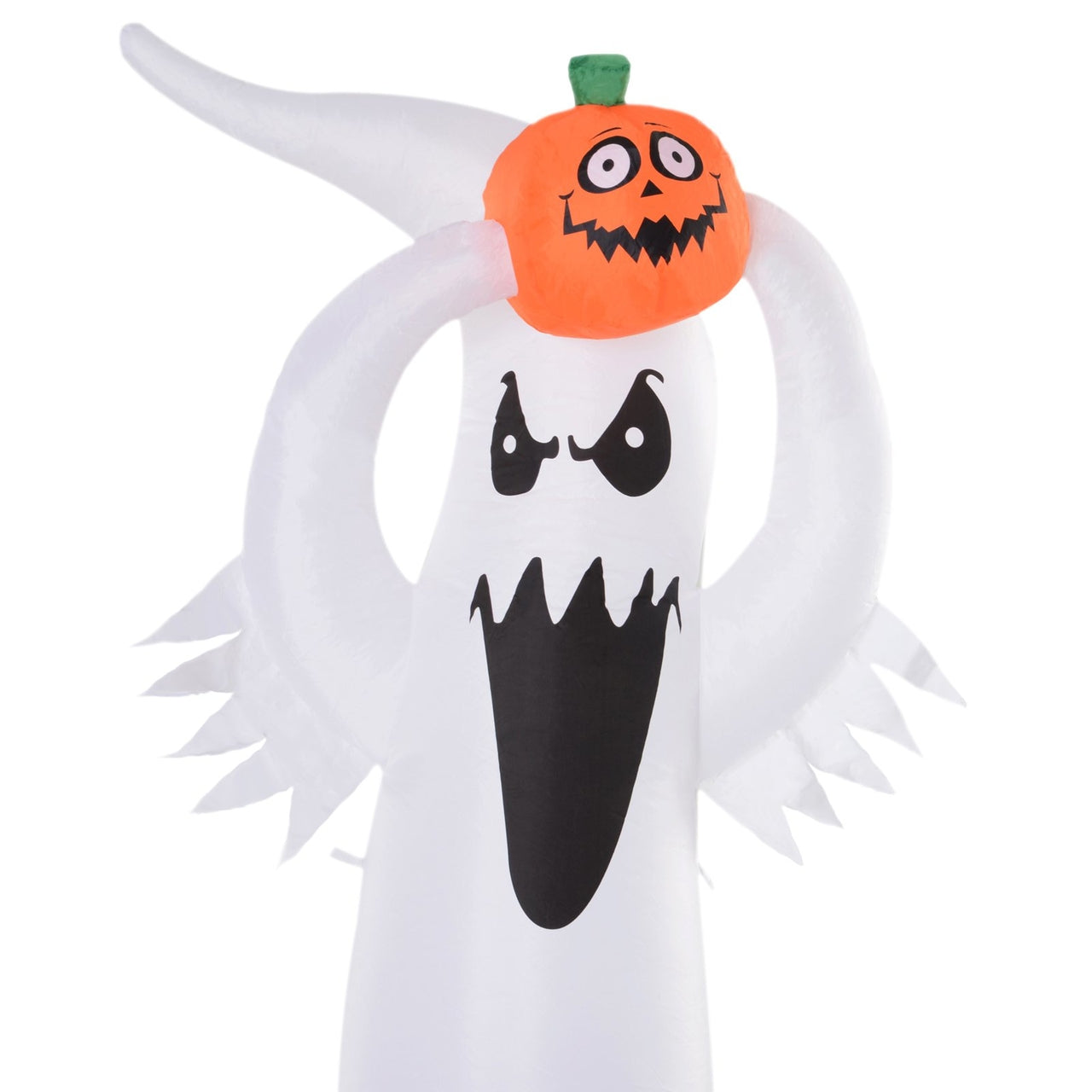 Halloween decoratie pompoen spook met sfeerverlichting opblaasbaar 180 cm