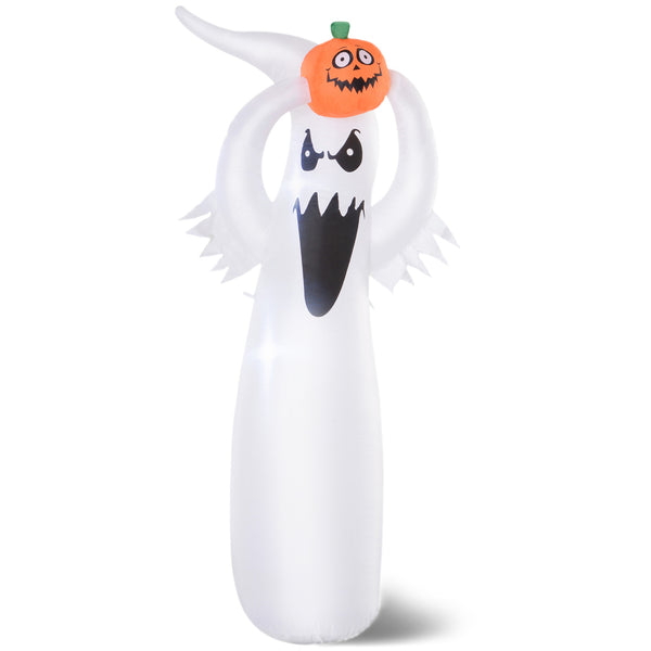 Halloween decoratie pompoen spook met sfeerverlichting opblaasbaar 180 cm