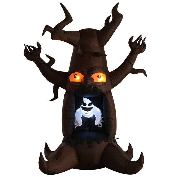 Halloween decoratie opblaasbare boom en spook met sfeerverlichting 240 cm