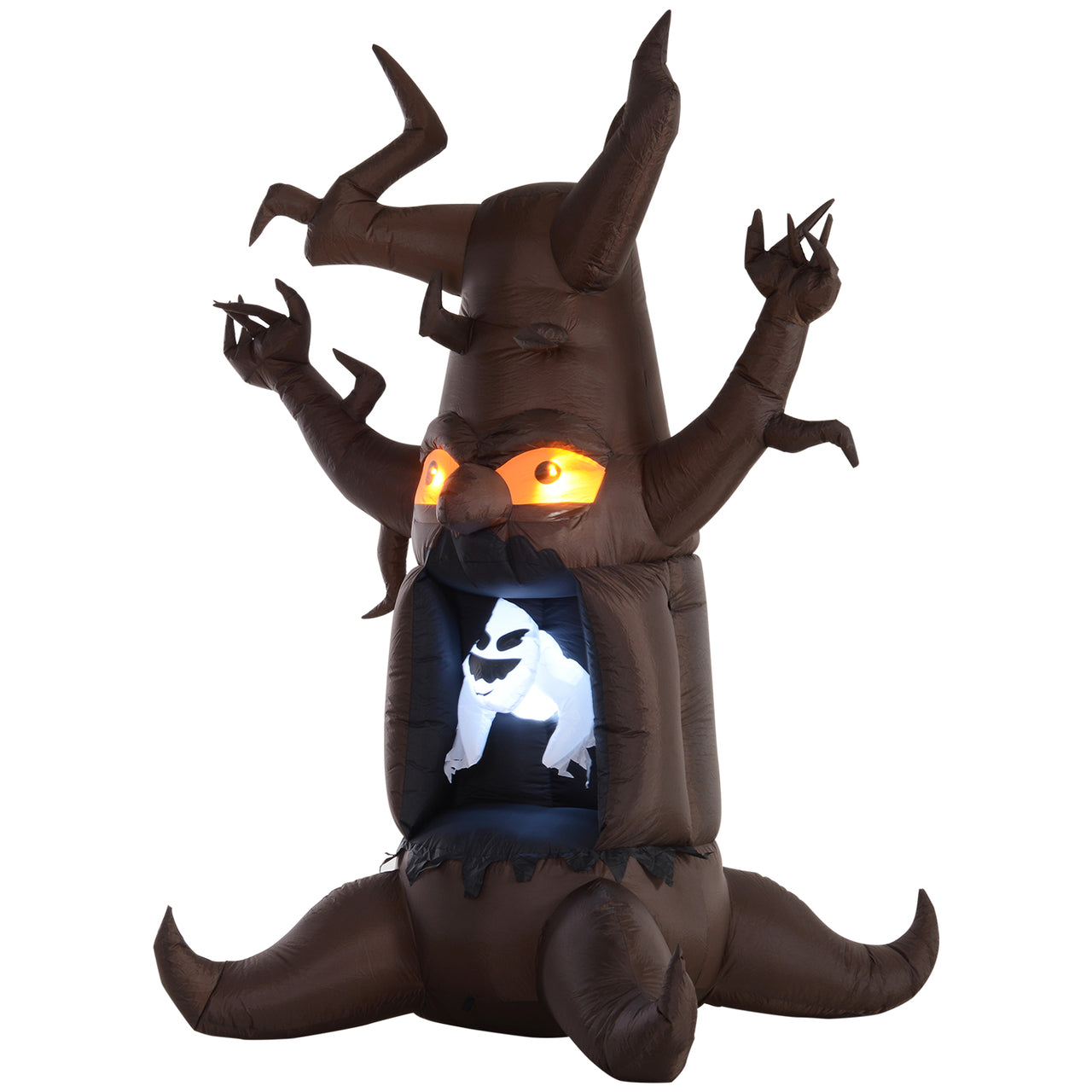 Halloween decoratie opblaasbare boom en spook met sfeerverlichting 240 cm