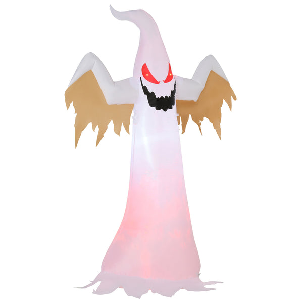 Halloween decoratie opblaasbaar griezel spook met sfeerverlichting 240 cm